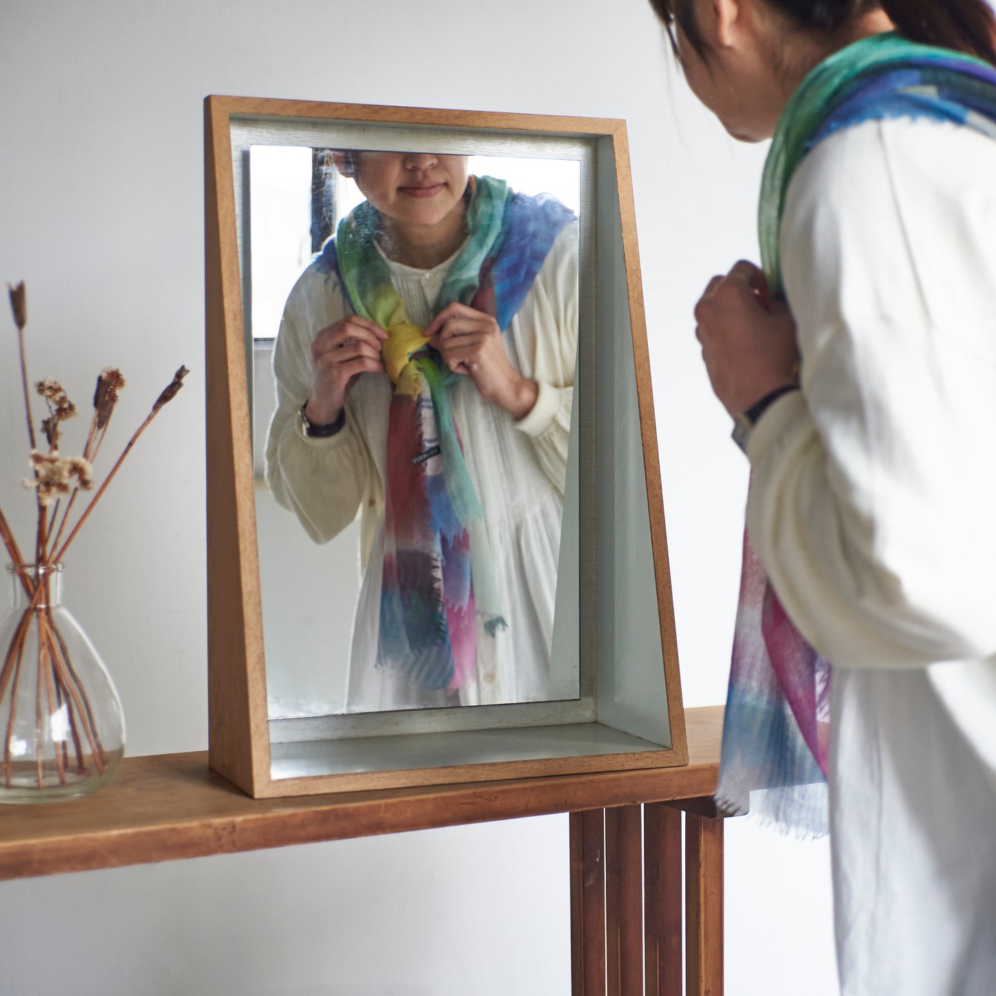 ふわりと軽くて柔らかい カシミヤストール GLIMMER OF A FIREFLY -2color