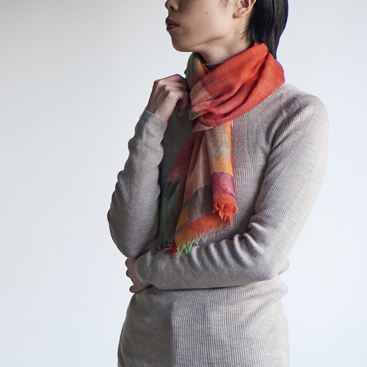 ふわりと軽くて柔らかい カシミヤストール GLIMMER OF A FIREFLY -2color