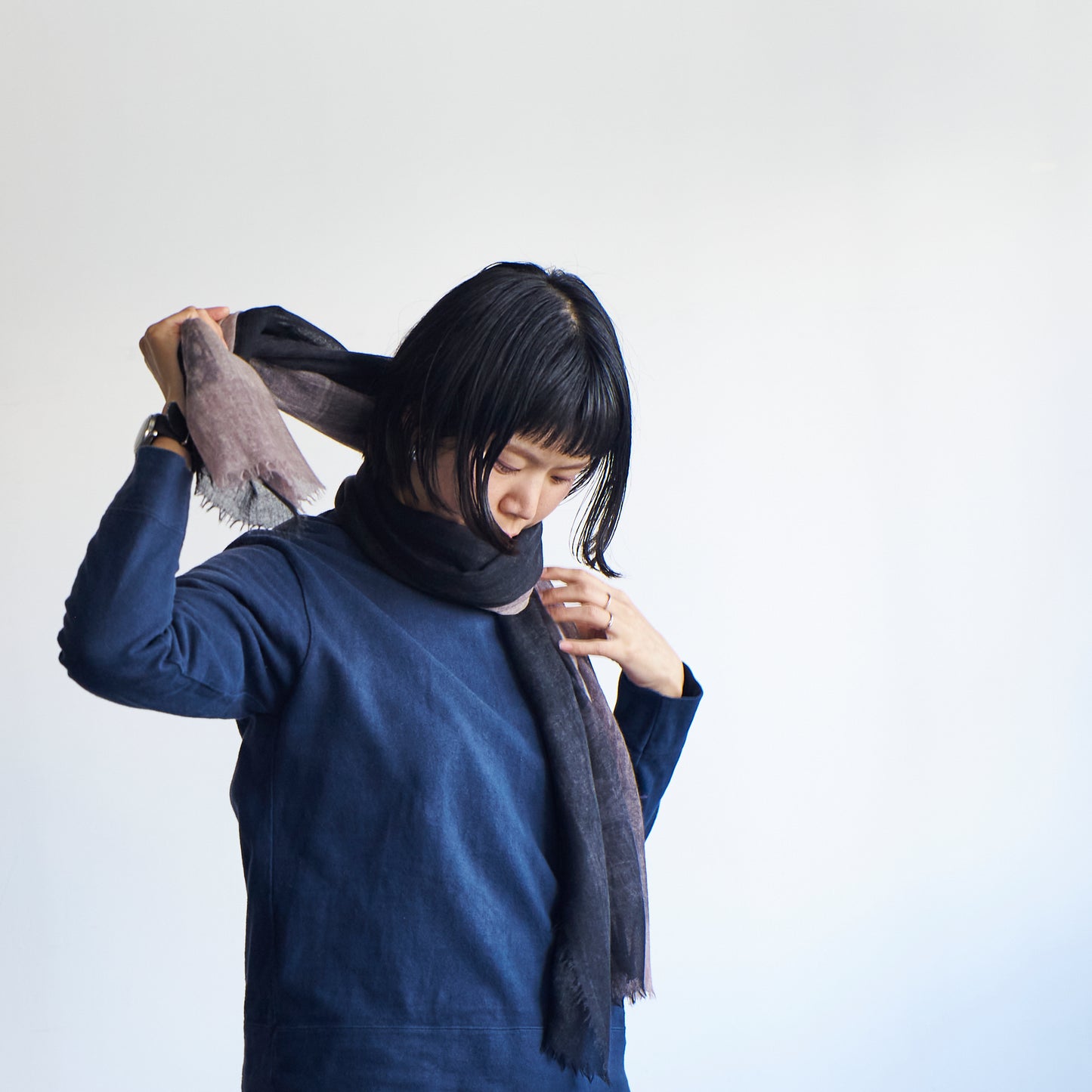 ふわりと軽くて柔らかい カシミヤストール KATA -2color