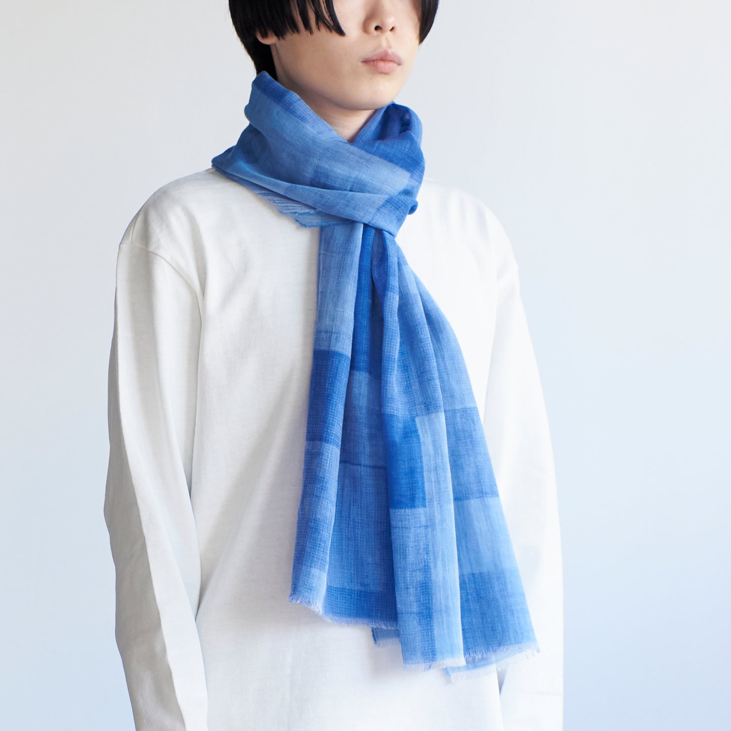 さらっと軽やかなコットンガーゼストール COTTON GAUZE STONE BLOCK POINTILLISM - 8color