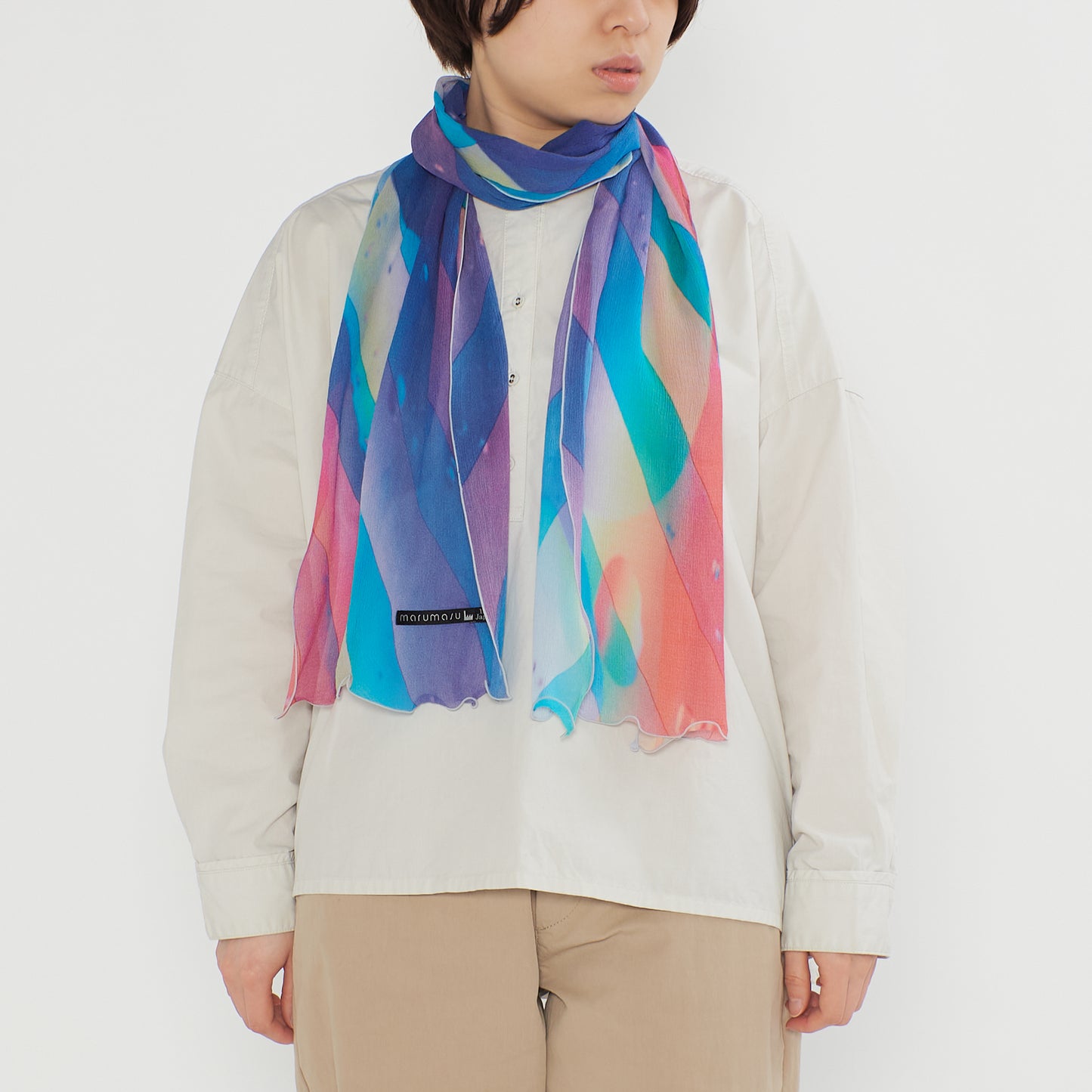 さらっと小ぶりなスカーフ DROP STRIPE _ 2 colors