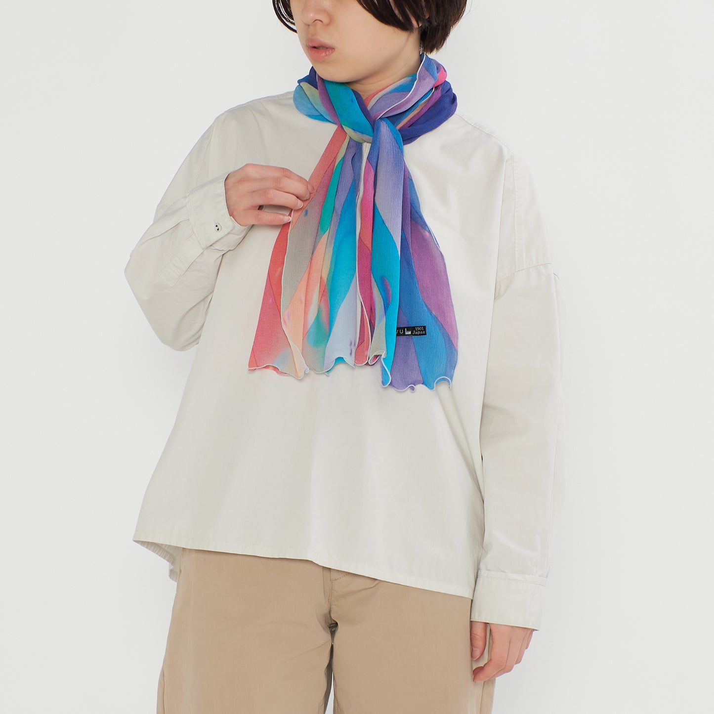 さらっと小ぶりなスカーフ DROP STRIPE _ 2 colors