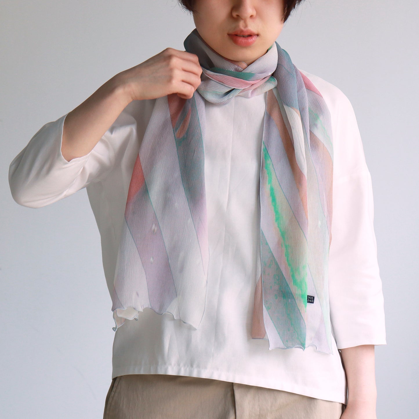さらっと小ぶりなスカーフ DROP STRIPE _ 2 colors
