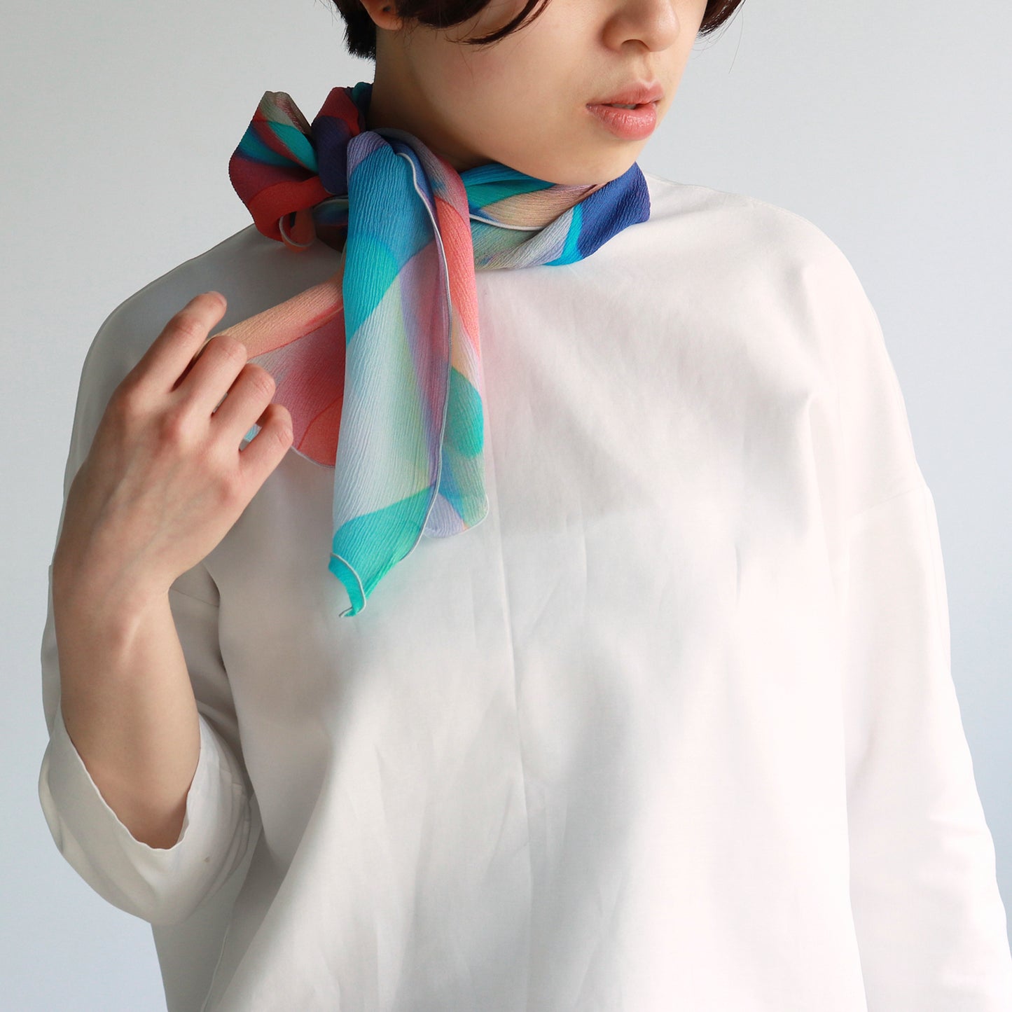 さらっと小ぶりなスカーフ DROP STRIPE _ 2 colors