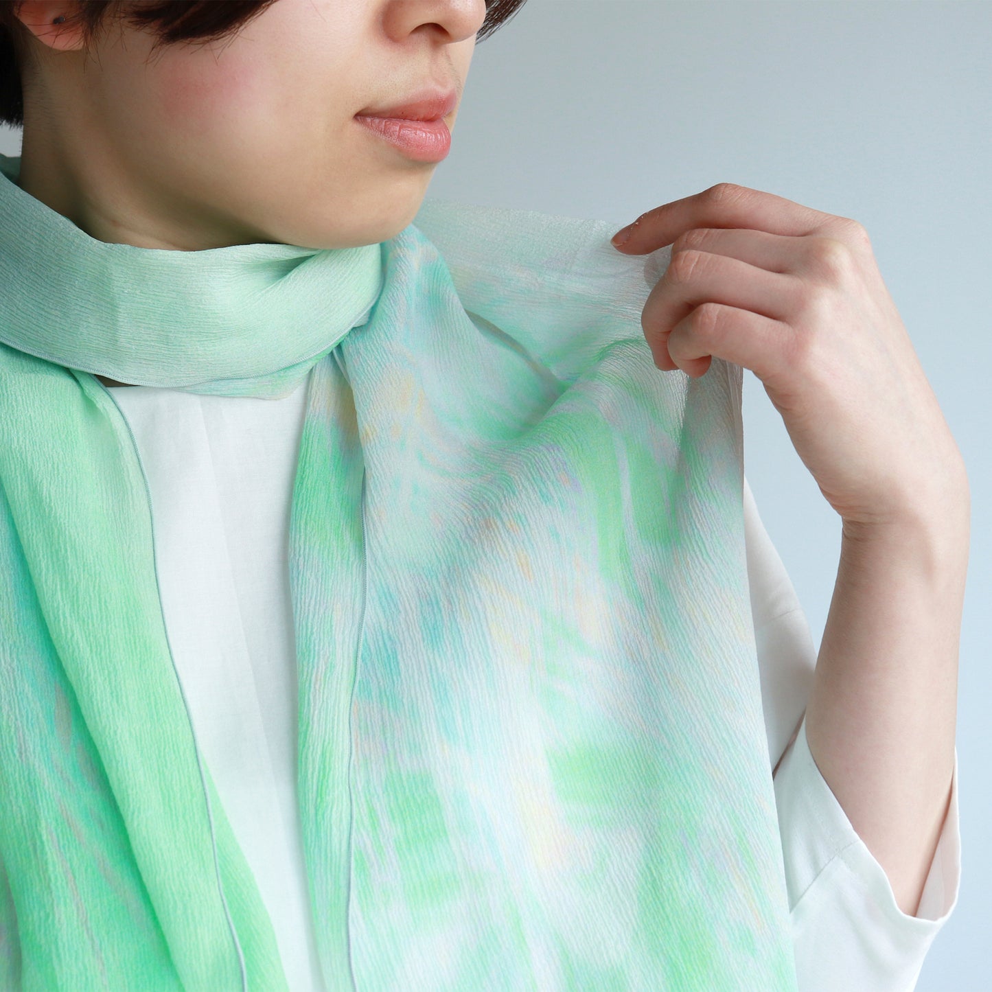 さらっと巻けるスカーフ MONET LINE _ wide size _ 3 colors