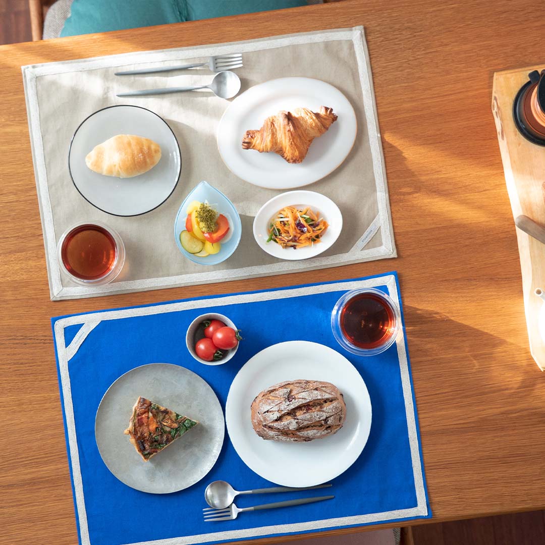 3プレート用のリネンテープランチョンマット _ 35cm×50cm