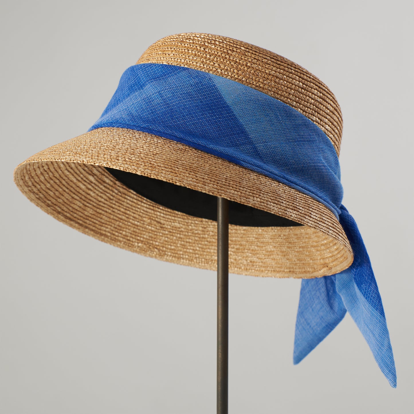 ストールリボンの麦わら帽子 Crochet straw hat _ 3 colors