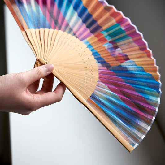 昔ながらの製法で仕立てた綿扇子 STONE BLOCK _ 2 colors