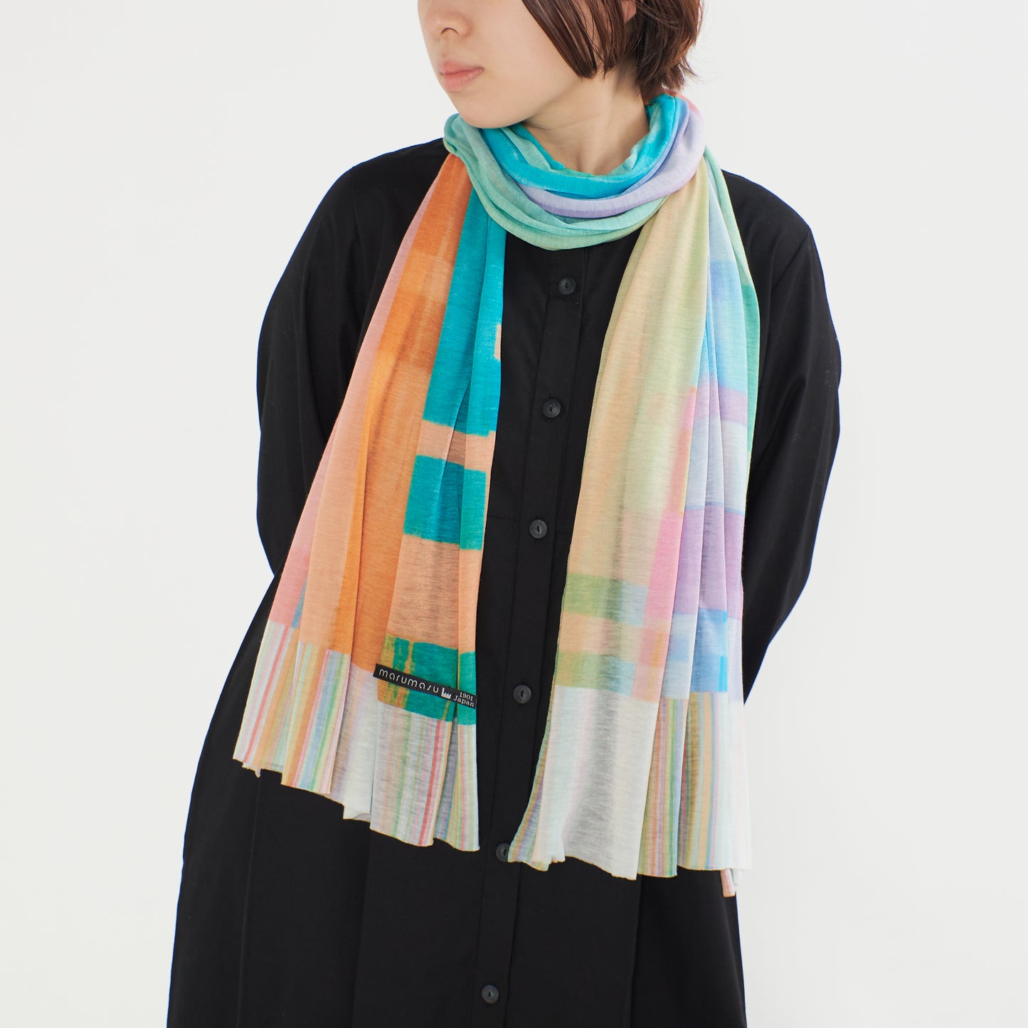 肌に馴染むニットストール - FANCY STRIPE - 2color