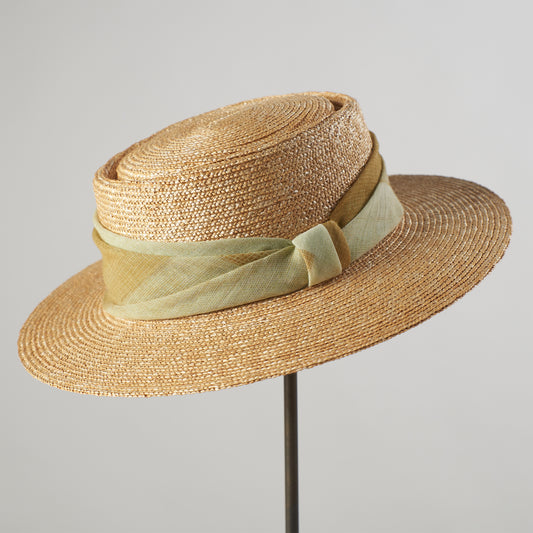 ストールリボンの麦わら帽子　Sailor straw hat _ 3 colors